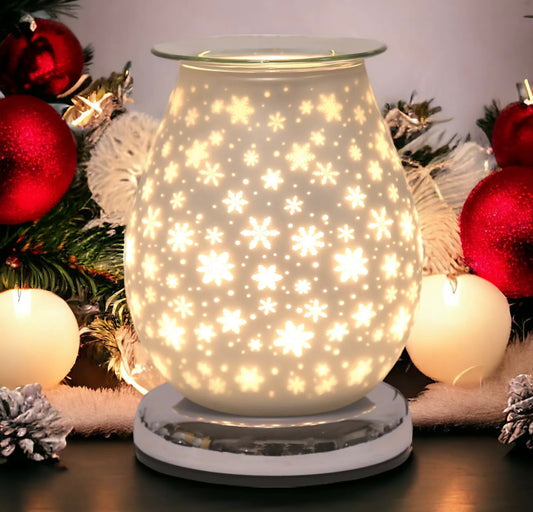 Wax Oil Warmer Christmas Snowflakes Aroma Lamp Burner Touch