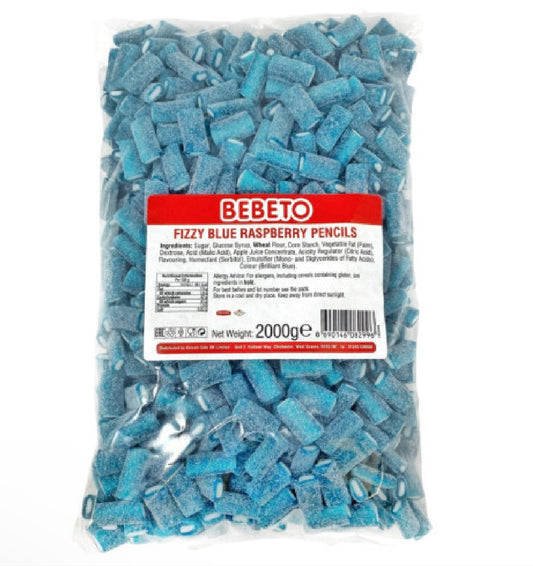 Bebeto Fizzy Blue Raspberry Pencils 2Kg