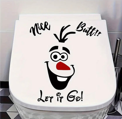 1pc Disney Frozen Olaf "Let it Go" Self-Adhesive Toilet Sticker