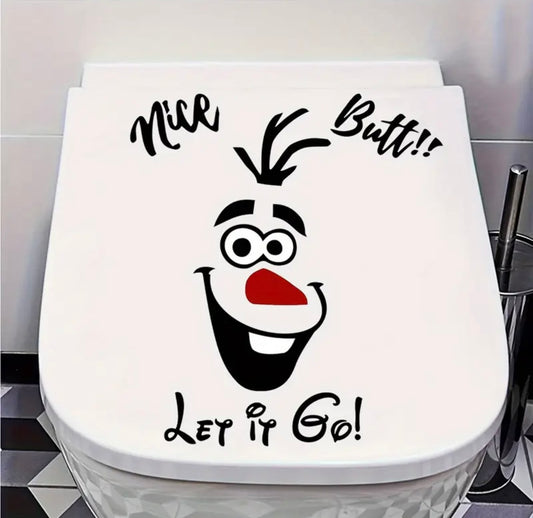 1pc Disney Frozen Olaf "Let it Go" Self-Adhesive Toilet Sticker