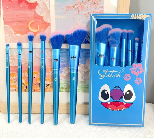 Disney Set of 6 Cartoon  Stitch Makeup Brush Blue