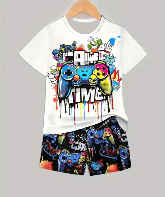 Boys Gamer Short Sleeve T-Shirt & Shorts Set