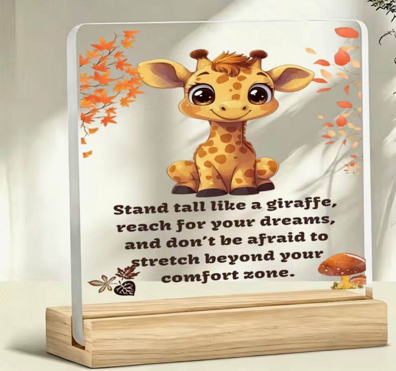 Stand tall like a giraffe plaque