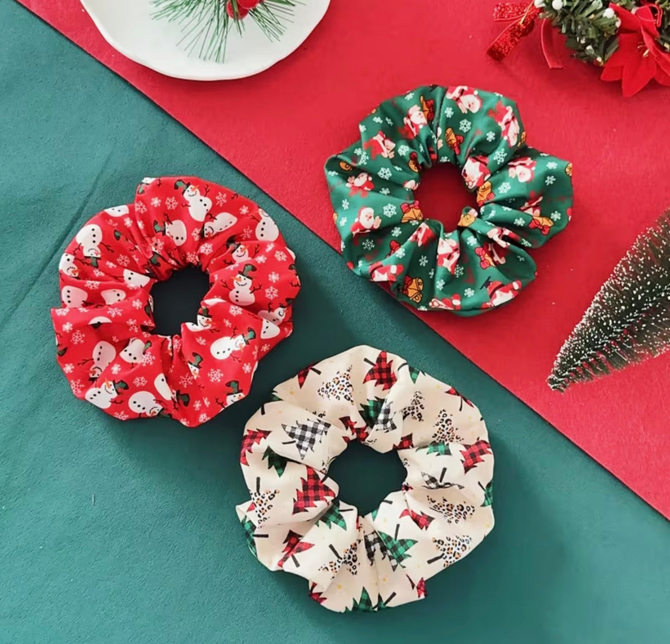 Christmas-Themed Hair Ties Set of 3
