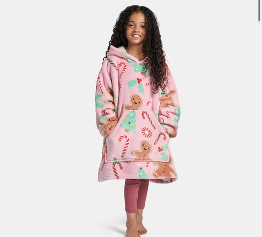 Kids Gingerbread Man Hoodie Blanket - Pre-Order