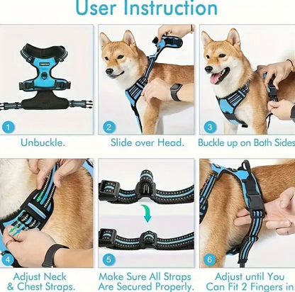 4pcs dog harness and leash set