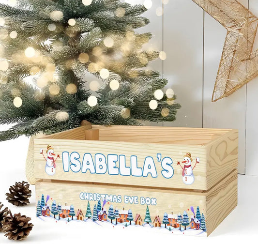 Personalised Christmas Crate Snowman Design