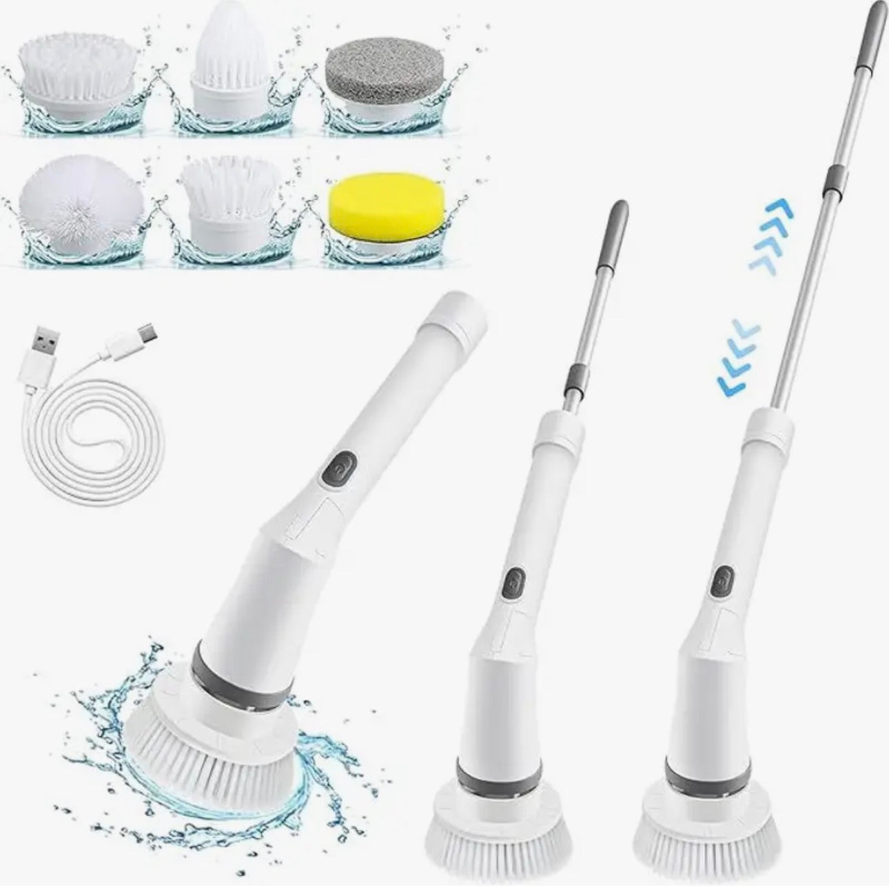 Electric Cleaning BrushCordless Spin Scrubber With 6 Interchangeable Brush Heads
