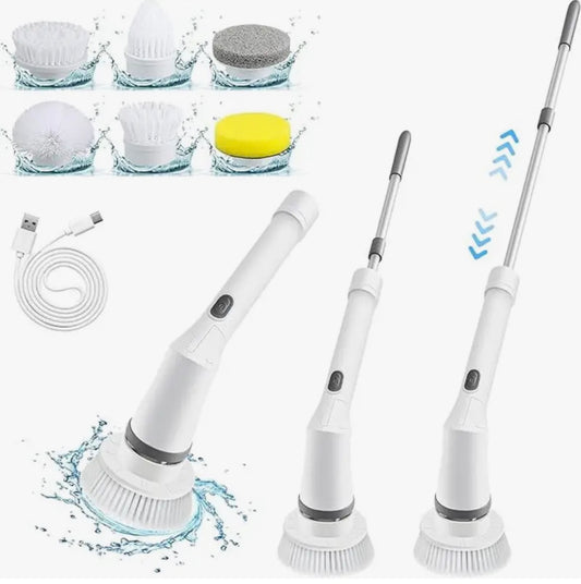 Electric Cleaning BrushCordless Spin Scrubber With 6 Interchangeable Brush Heads