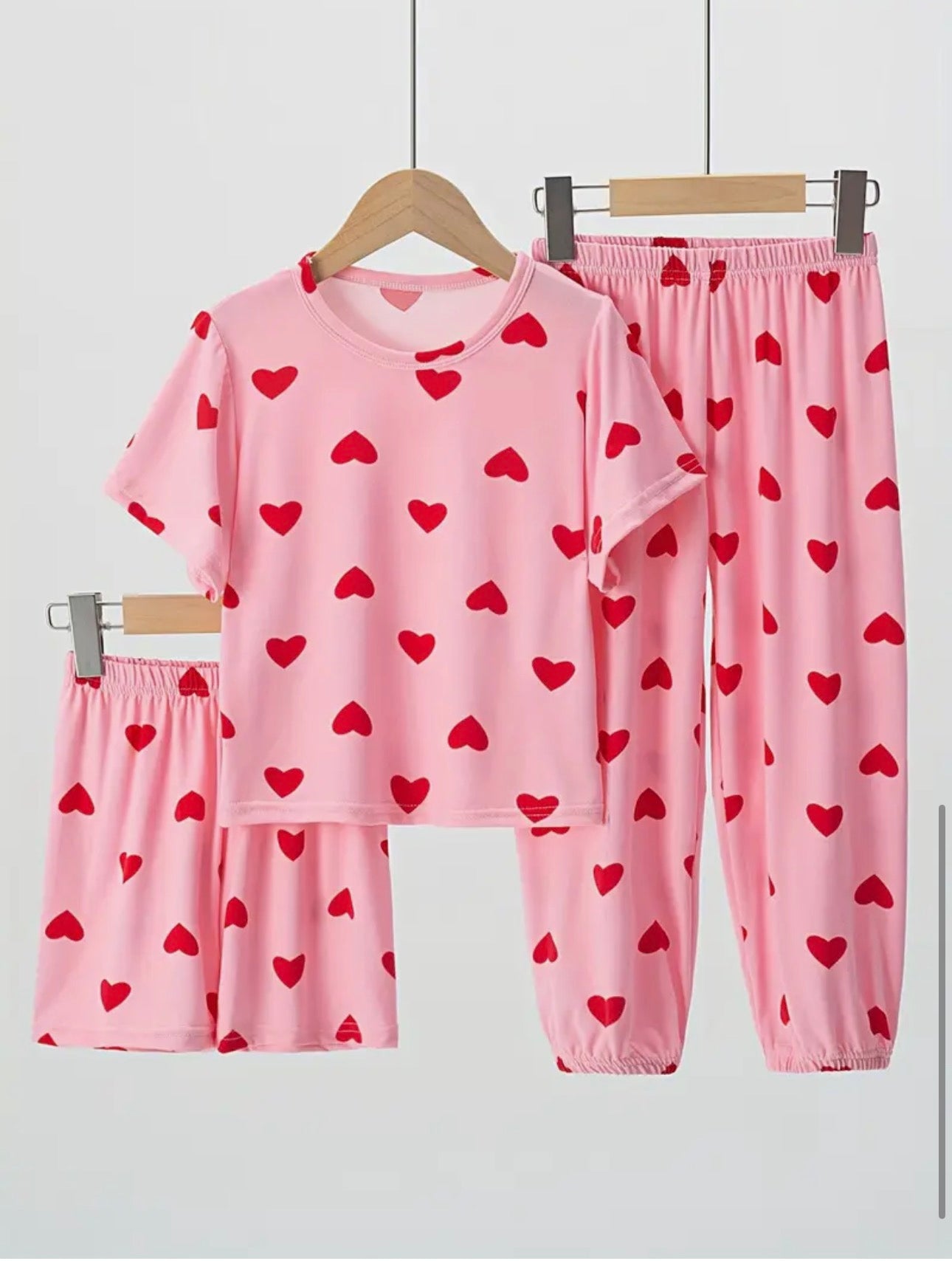 Love heart 3pc pyjamas