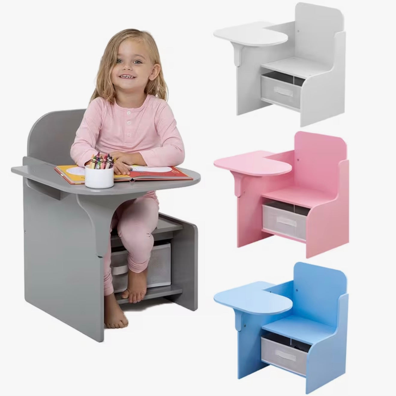 2 in 1 Wooden Children Table with Chair