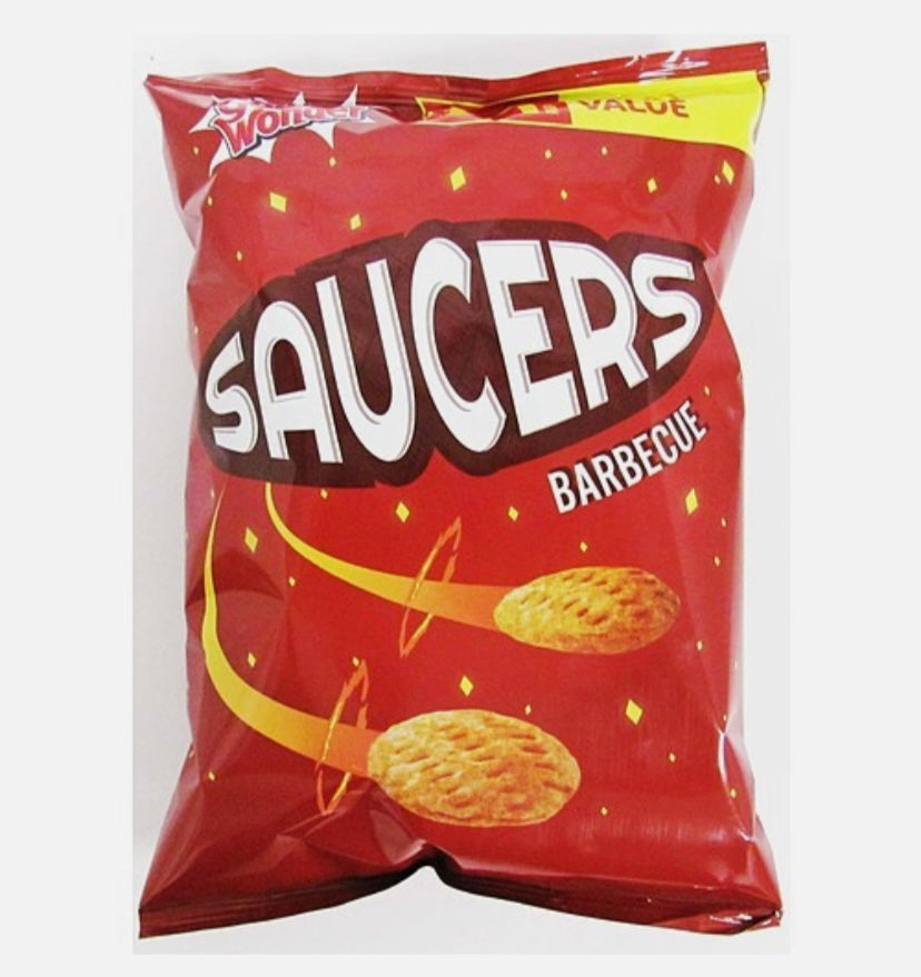 Golden Wonder Saucers BBQ Flavour Snacks – 18 x 40g – Crisps Snack Box