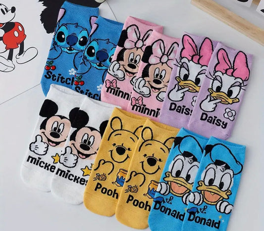 6Pc Disney Cartoon Socks