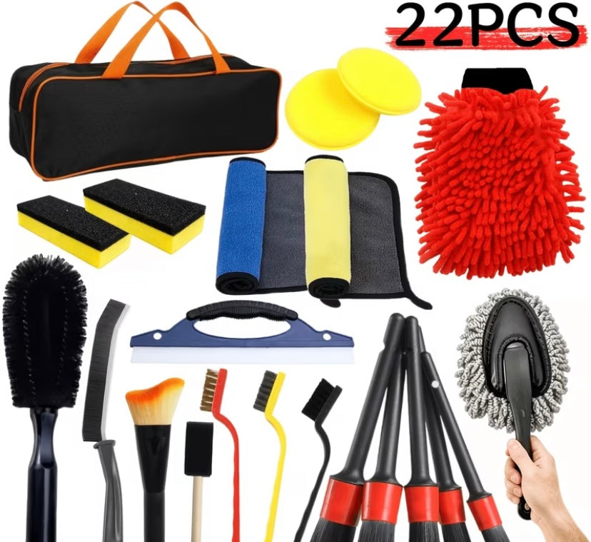 A  22 pc Complete Car Cleaning Kit