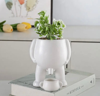 2pcs Whimsical Resin Planter Decor
