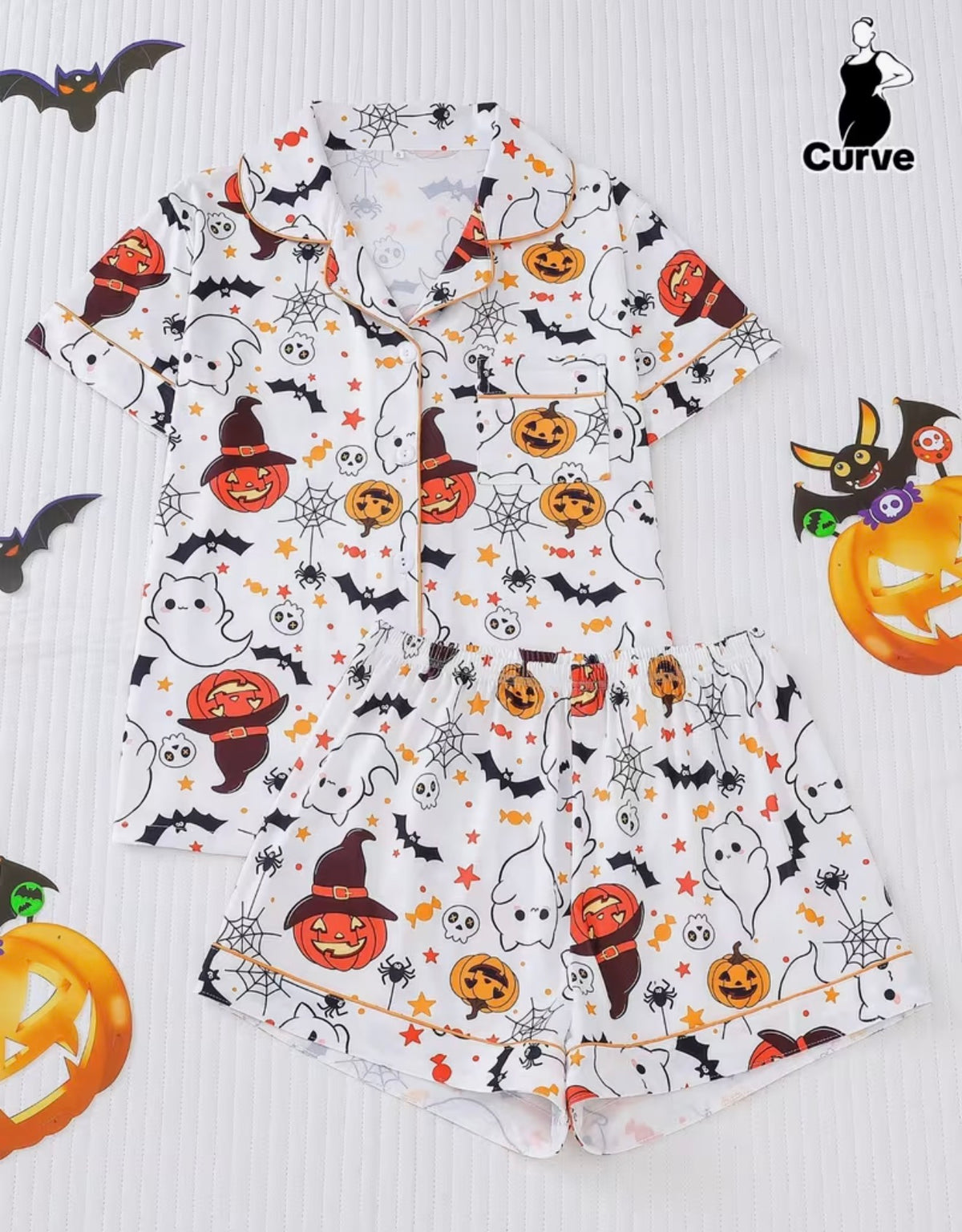 Plus size button up pyjamas