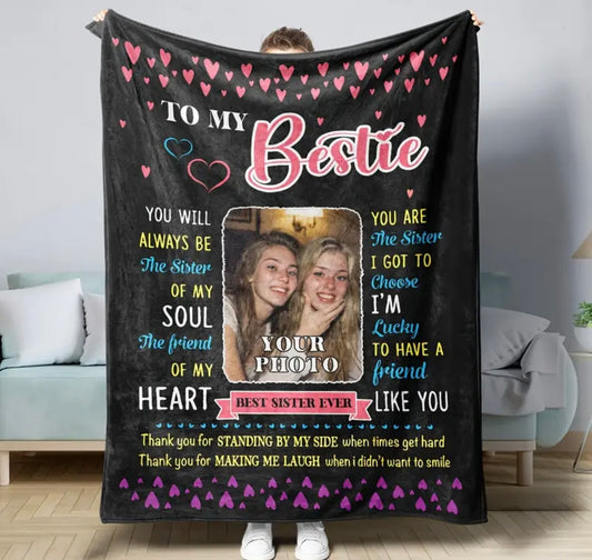 Customizable Best Friend & Sister Throw Blanket