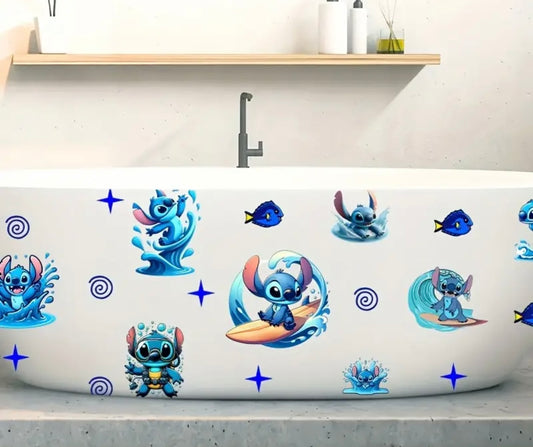 Disney Stitch Cartoon Bathtub DIY Decal