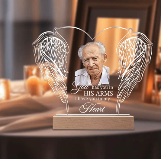A Customized Angel Wings Photo Plaque