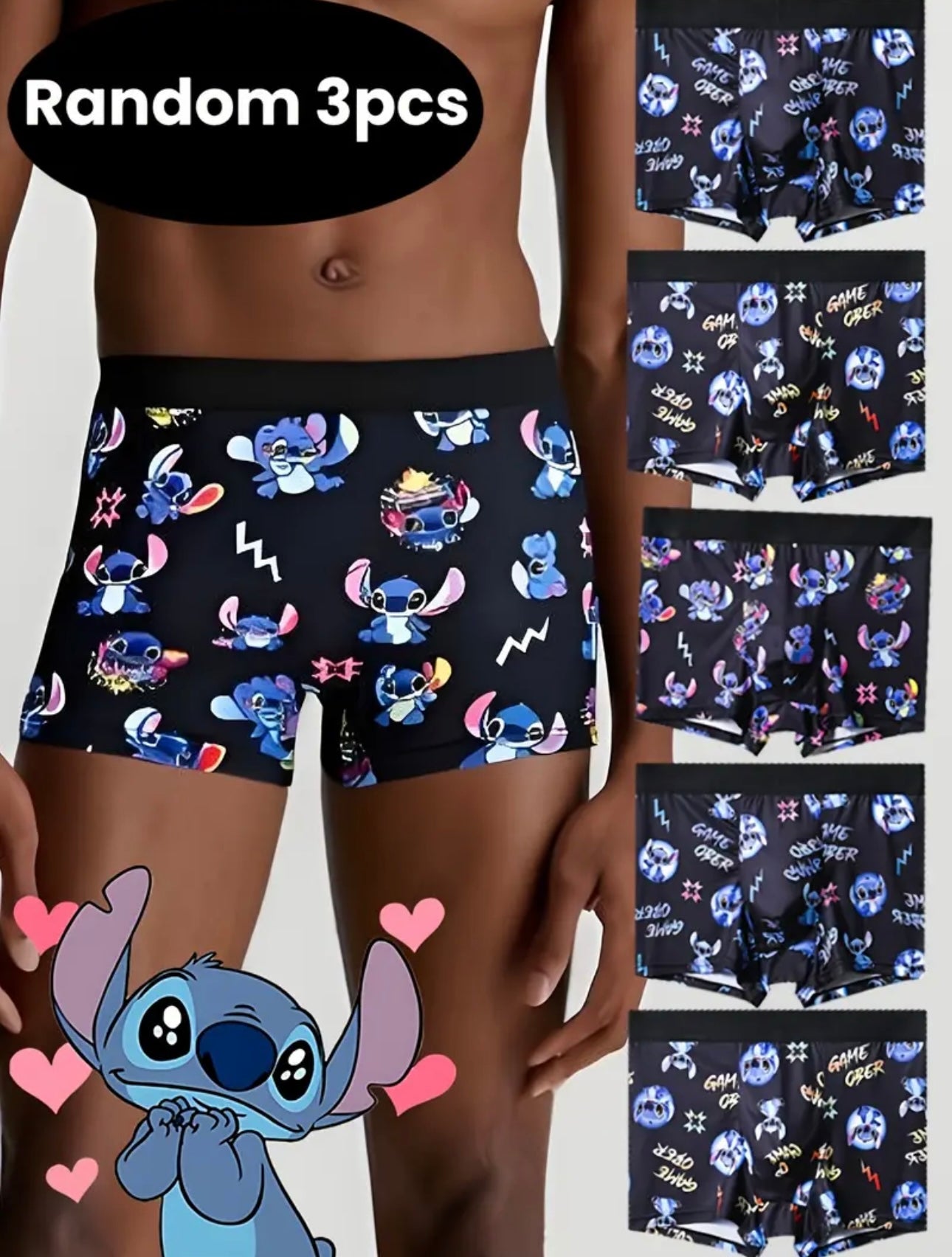 3pcs Disney Stitch Boxer Briefs