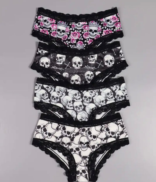 Ladies 4pcs Gothic Lace Panties