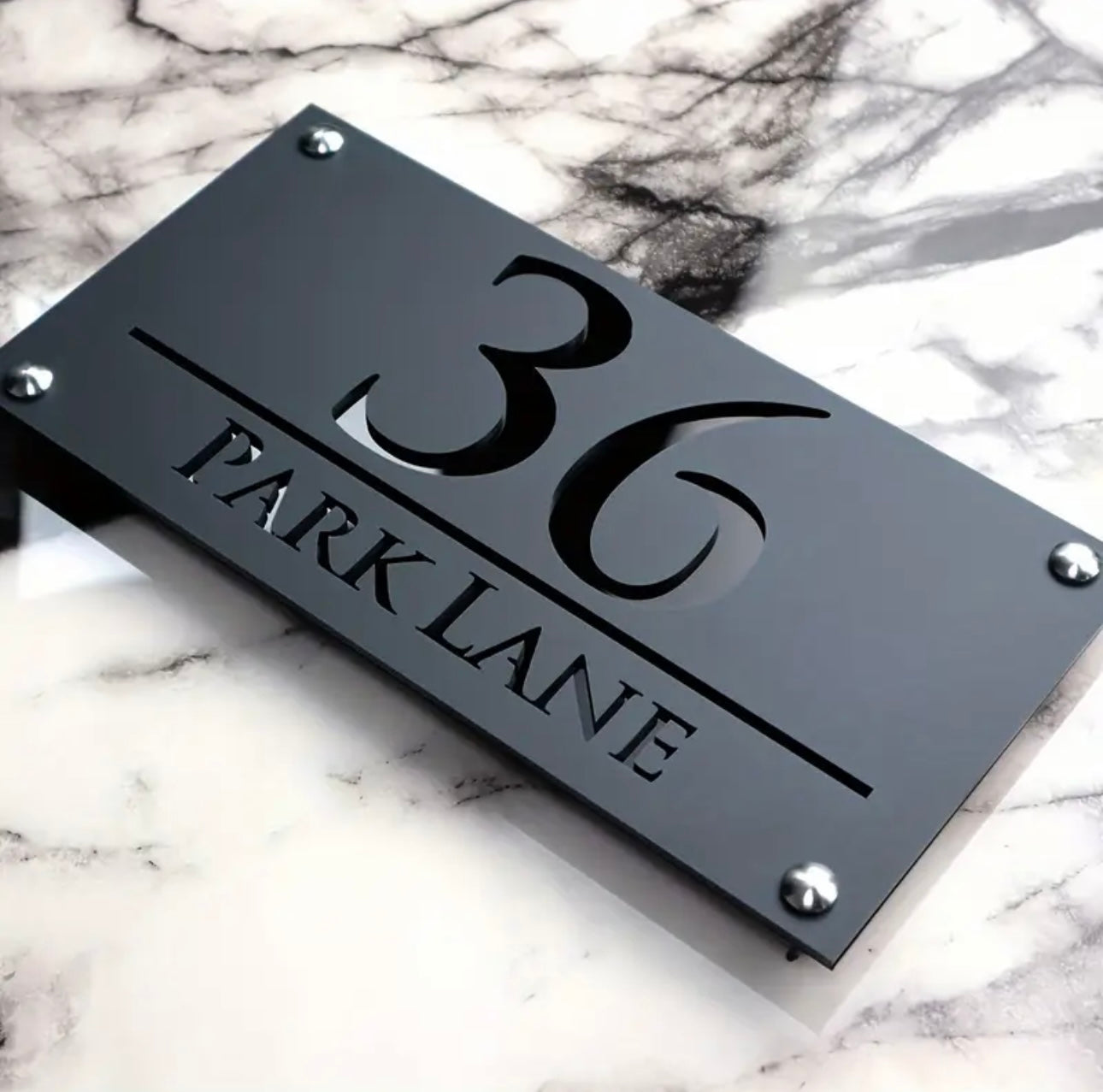 Custom laser cut house number sign