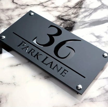 Custom laser cut house number sign