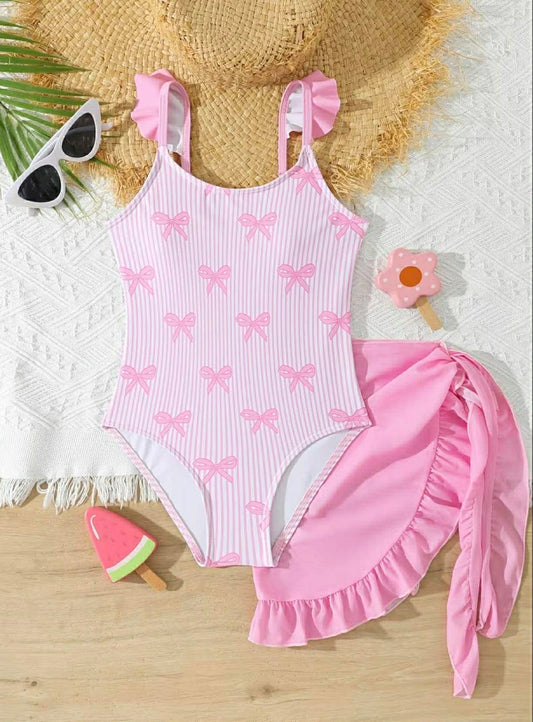 Girls Bow 2Pc Swimsuit