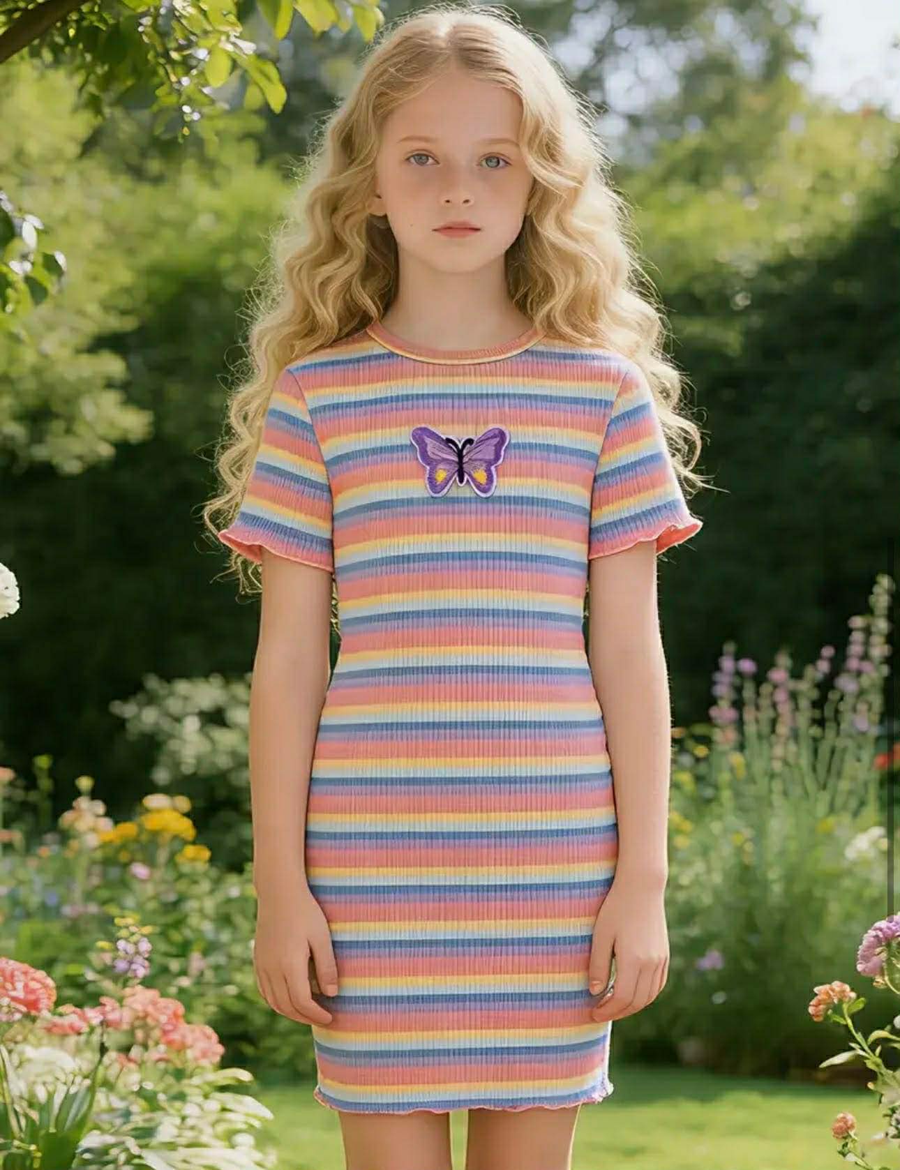 Girls Slim Fit Knitted Dress