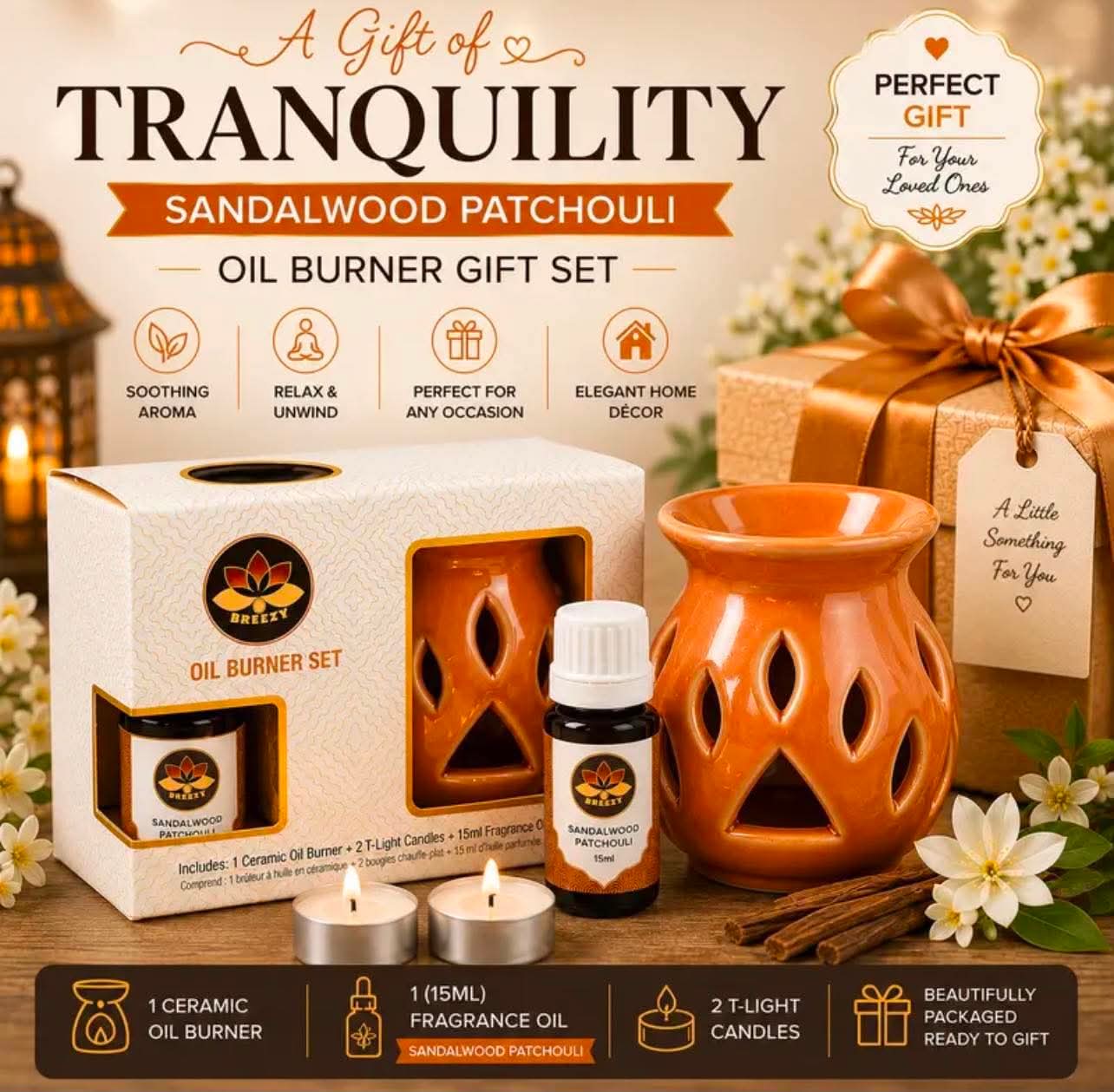 Ceramic Oil Burner Gift Set