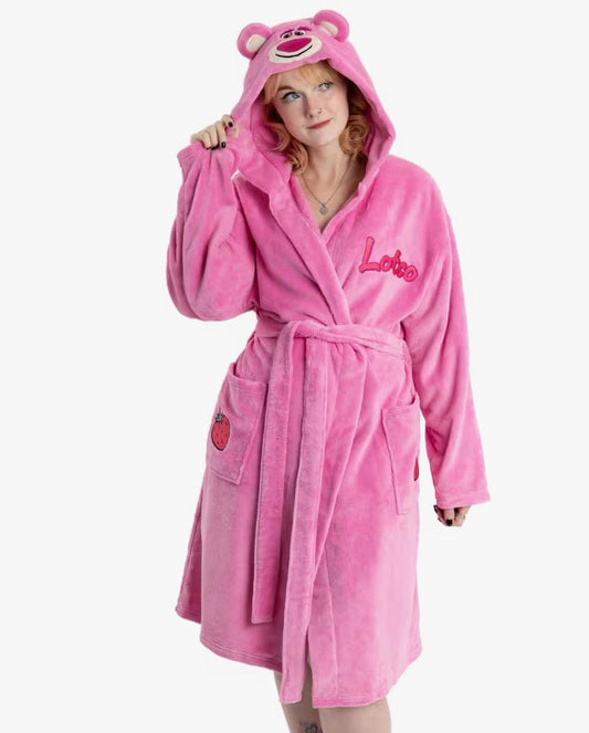 Disney Toy Story Lotso Womens Pink Hooded Bathrobe
