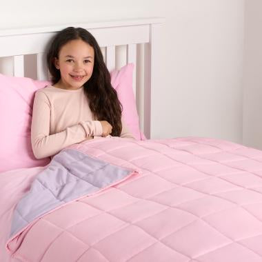 Kids Supersoft Reversible Weighted Blanket, Pink/Lilac - 3kg