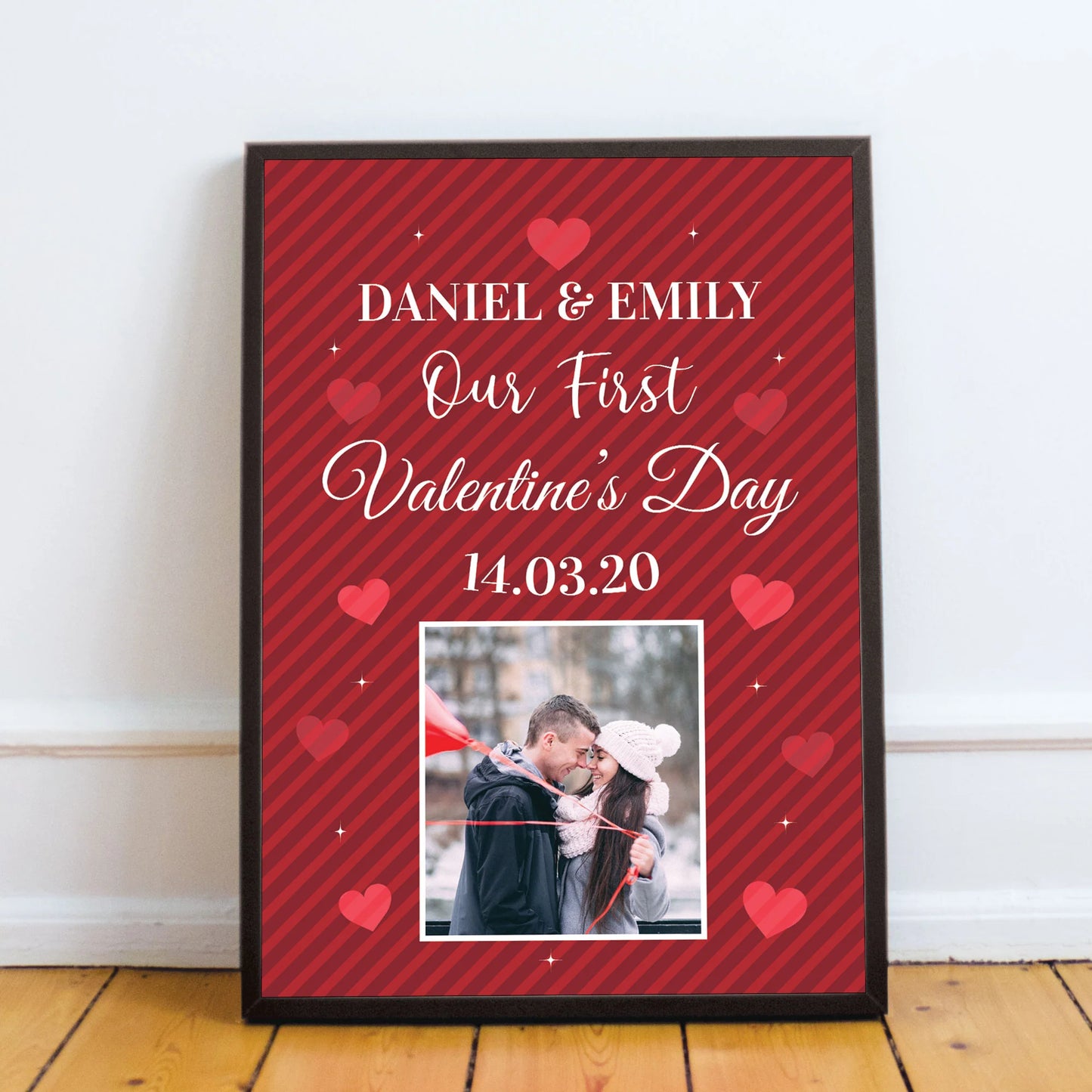 Personalised First Valentines Gift Framed Print
