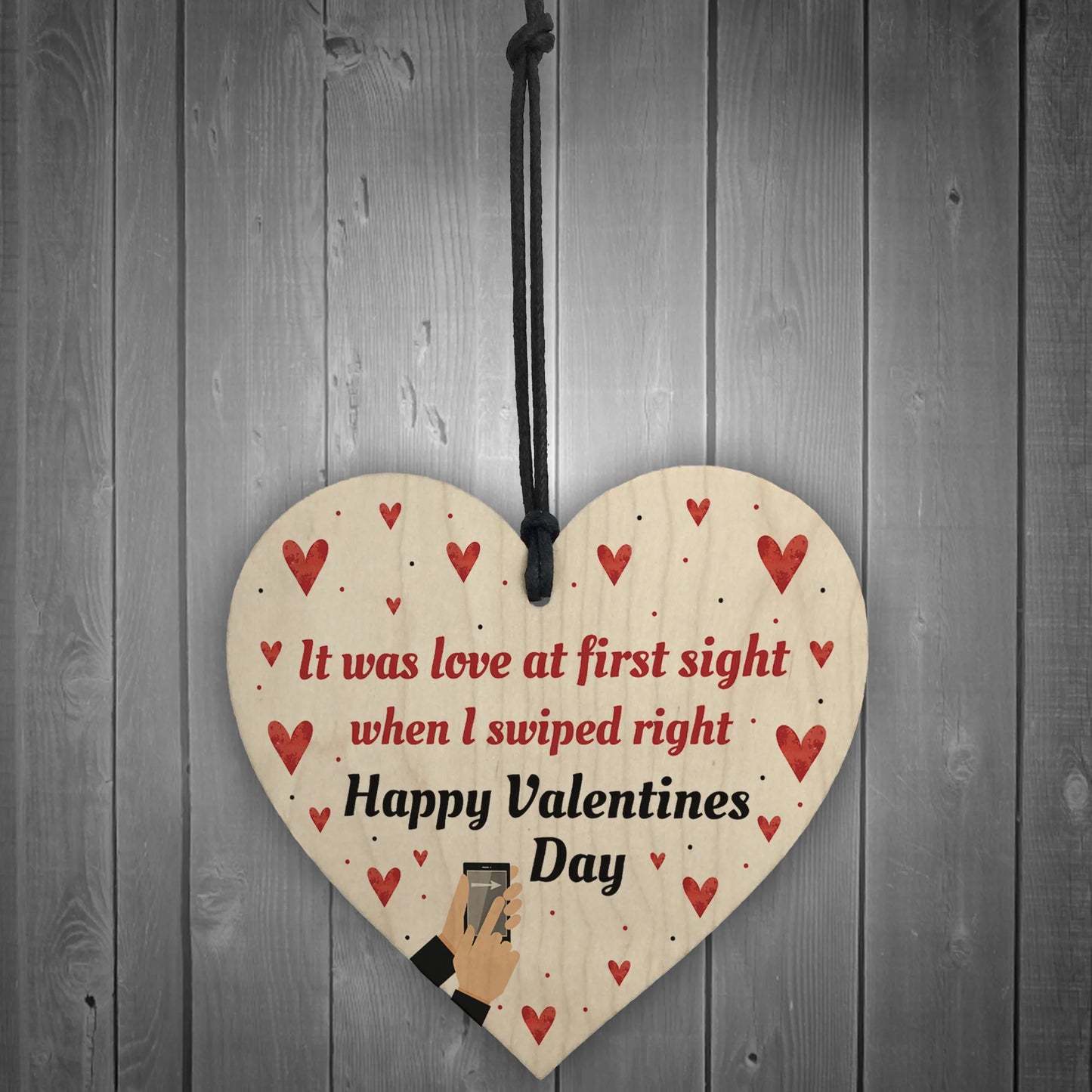 Love At First Swiped Valentine Plaque