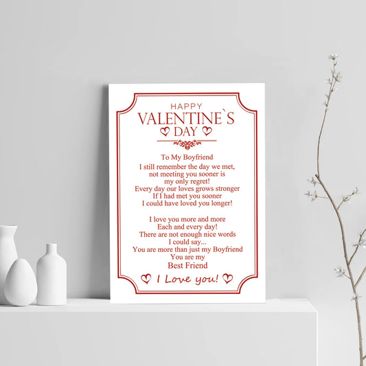 Boyfriend A4 POEM Love Print Valentines Day