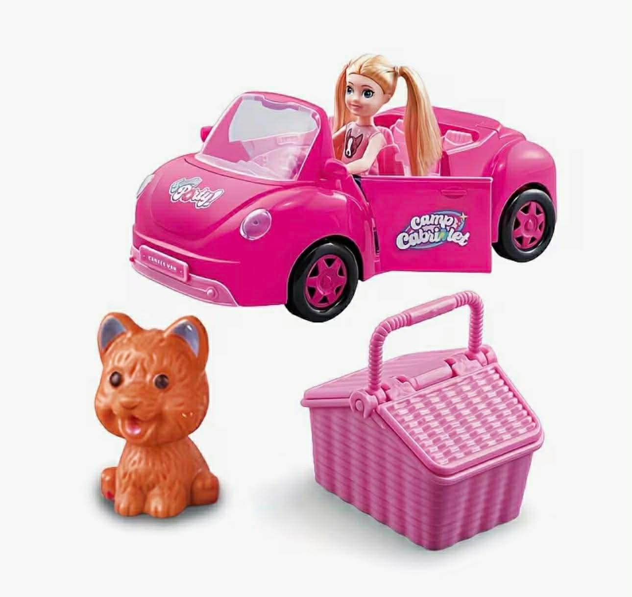 Mini Girl Doll with Pet Dog, Dog House Dreamcar Playset