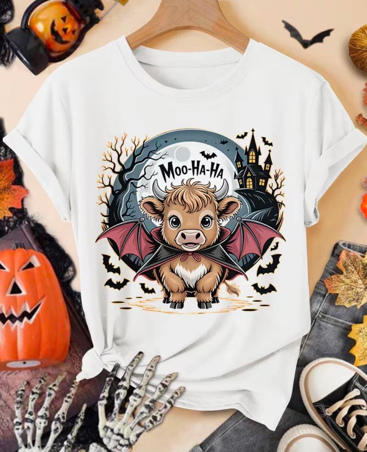 Moo Ha Ha Highland Cow Vampire Plus Size Top