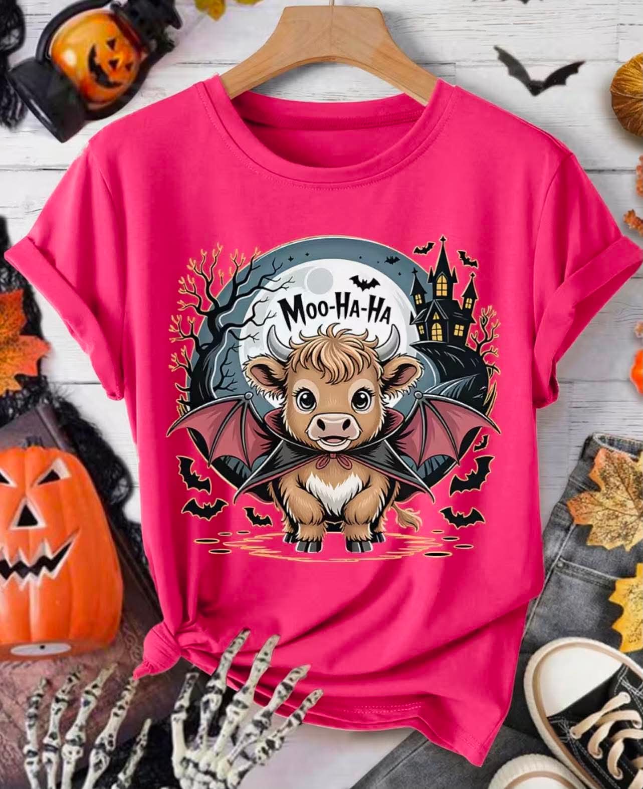 Moo Ha Ha Highland Cow Vampire Plus Size Top