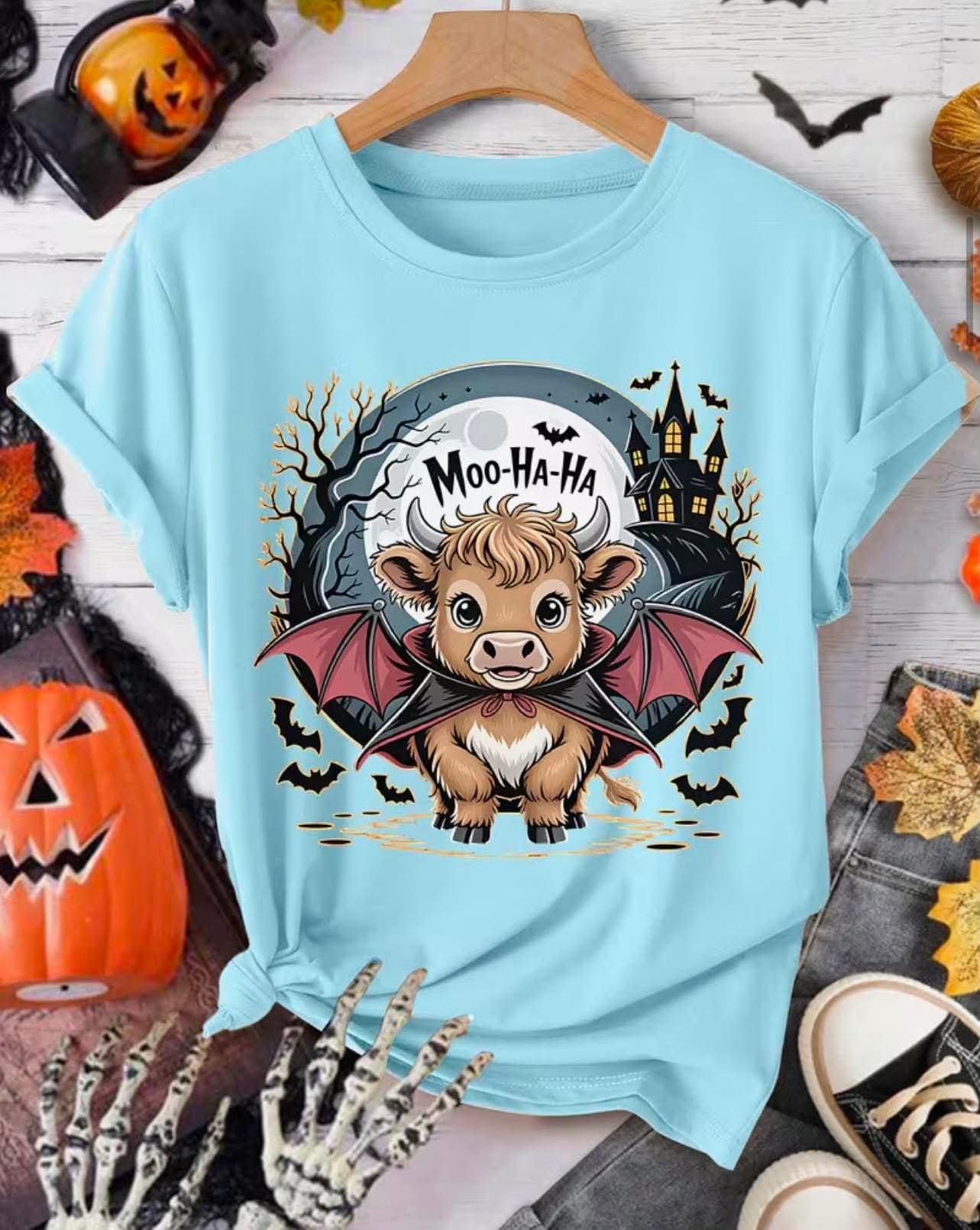 Moo Ha Ha Highland Cow Vampire Plus Size Top