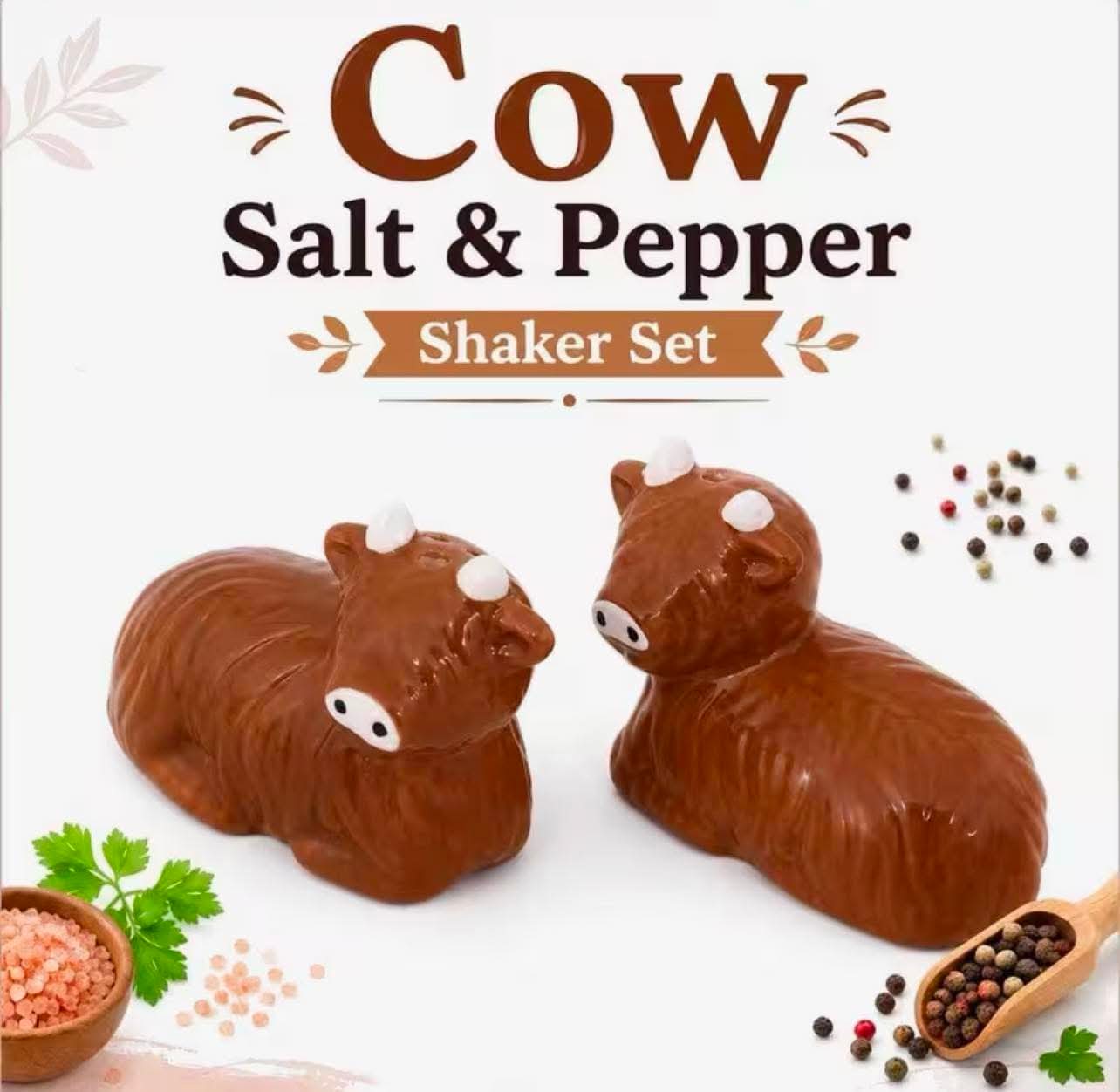 Highland Cow Salt & Pepper Shaker Set