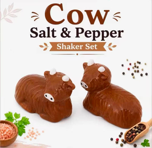Highland Cow Salt & Pepper Shaker Set