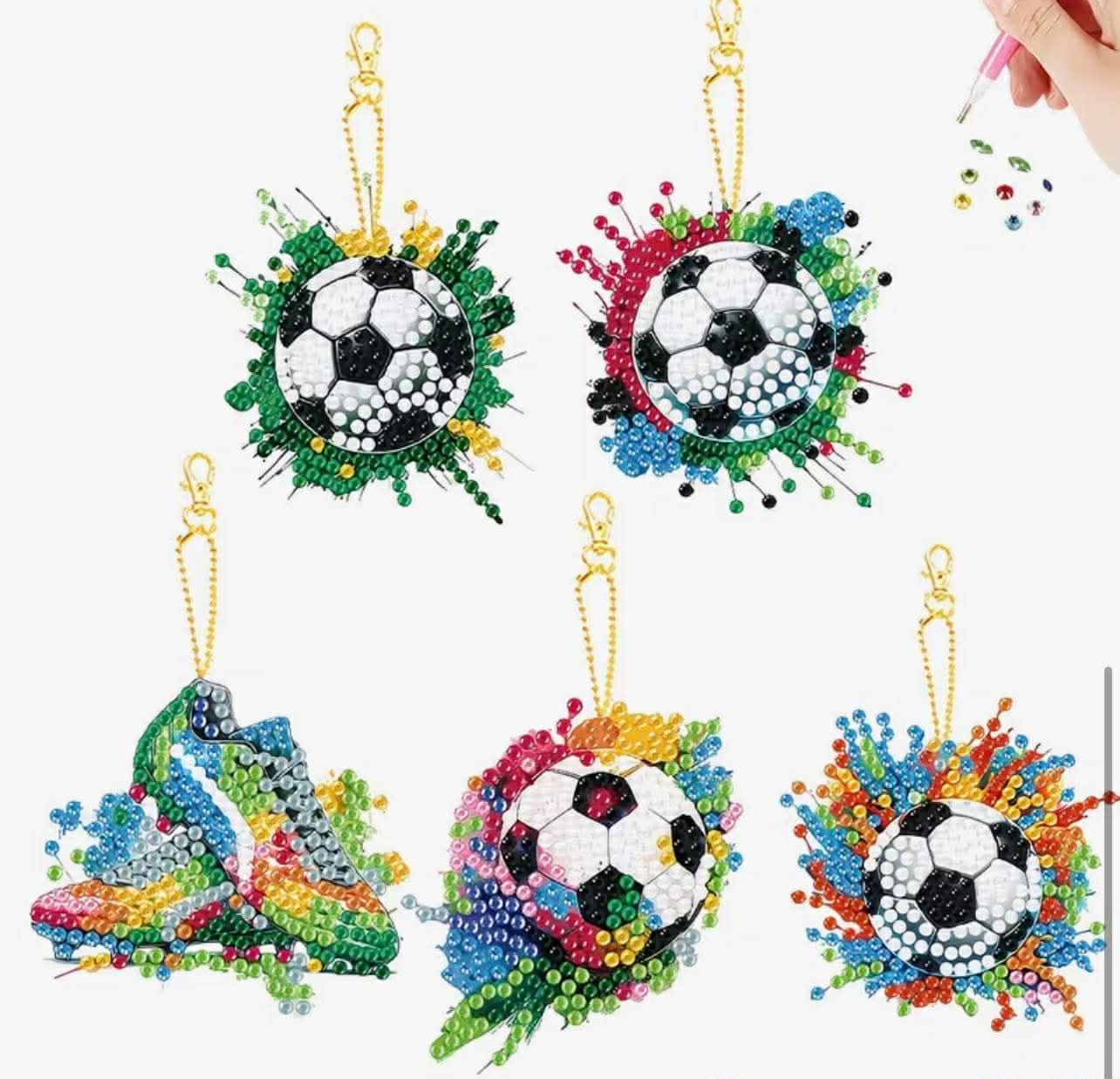 Football Diamond Art Set Keyrings