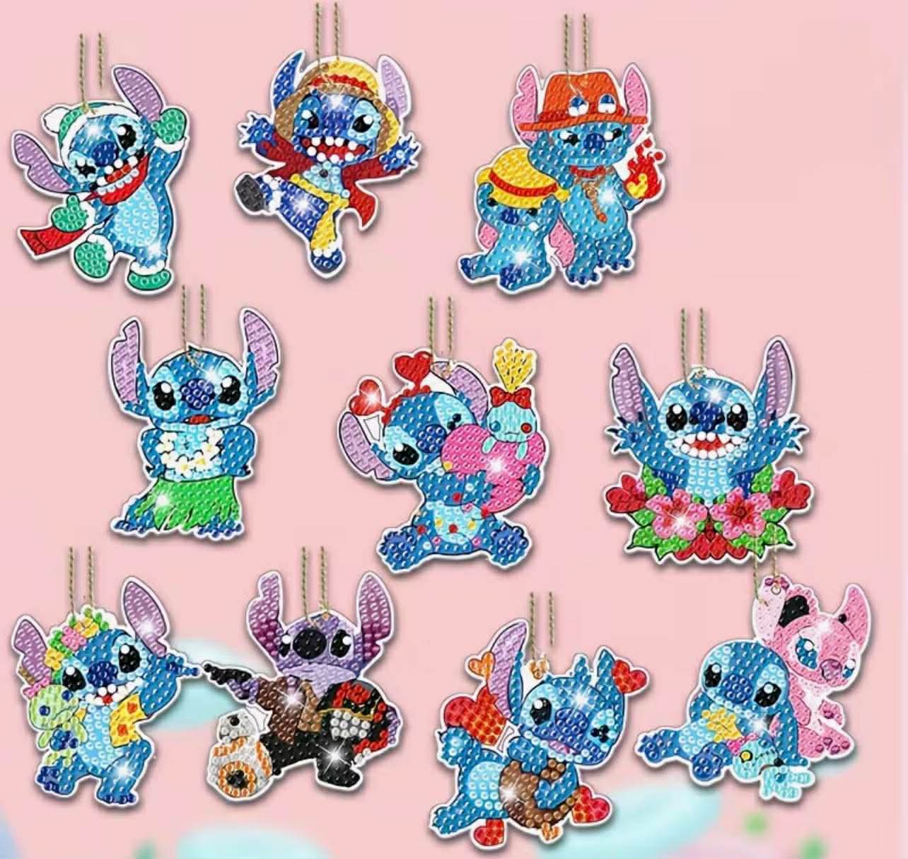10pc sitch  Diamond Art Keyring