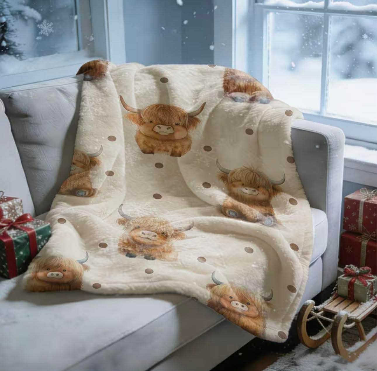 Highland Cow Flannel Blanket