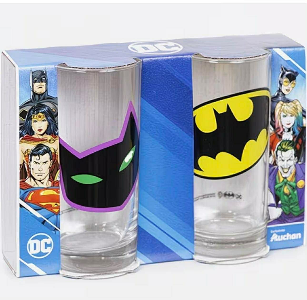 DC Comics 2 Pack Kids Drinking Glasses, 270ml
