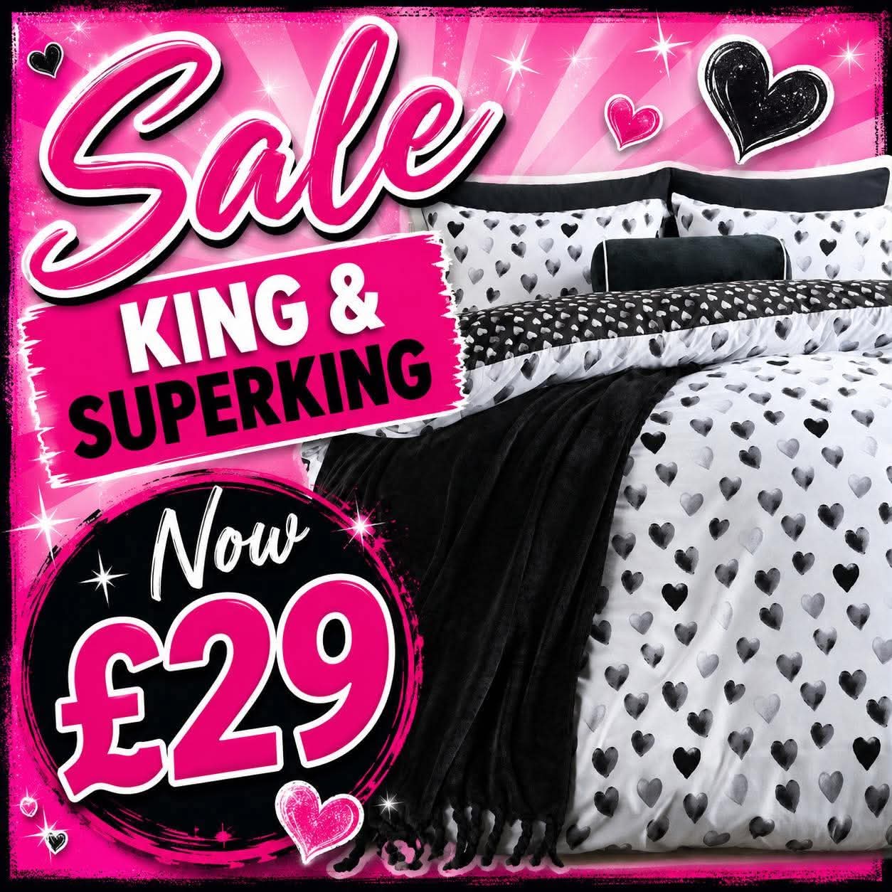 Heart Print Reversible Watercolour Duvet Cover Set - Monochrome