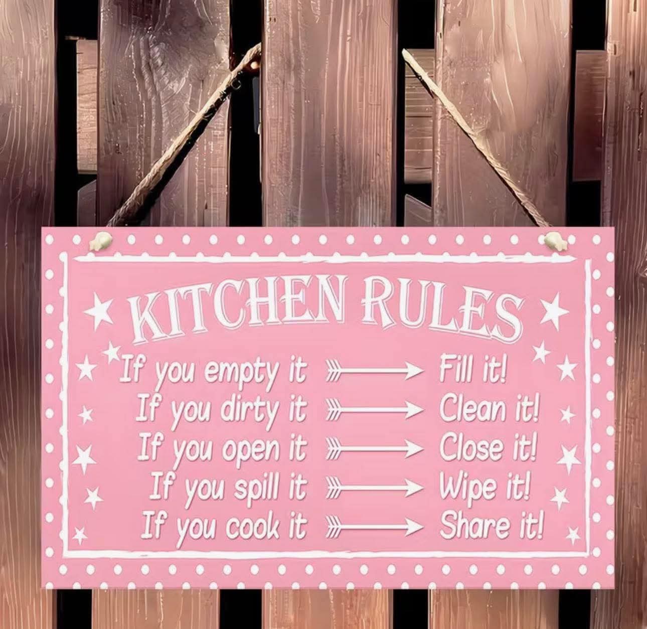 Kitchen Rule Sign
