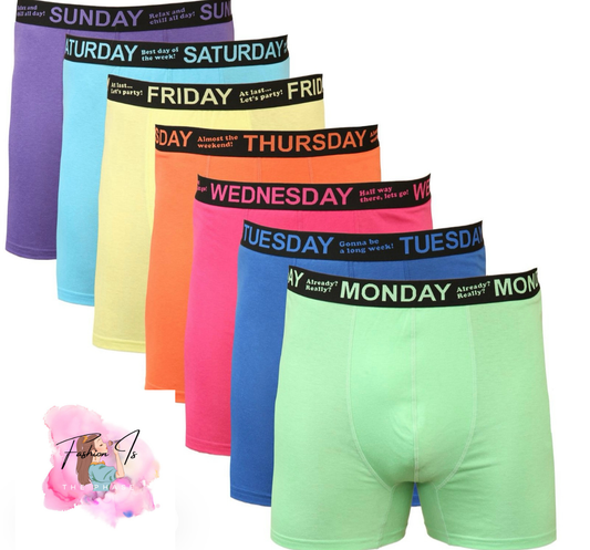 Mens 7 Days of The Week Neon Boxer