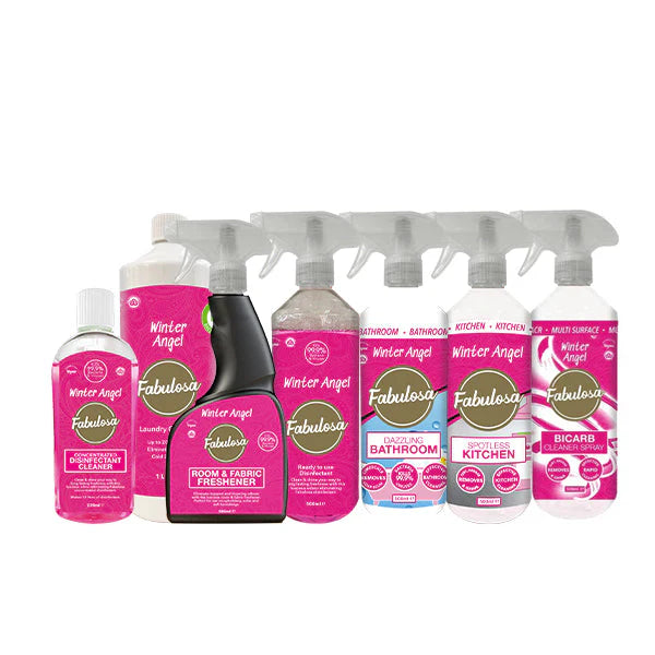 Fabulosa Winter Angel Fragranced Household Cleaning Bundle, Bicarb Spray, Antibac