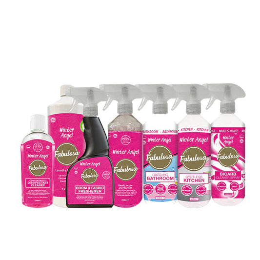 Fabulosa Winter Angel Fragranced Household Cleaning Bundle, Bicarb Spray, Antibac